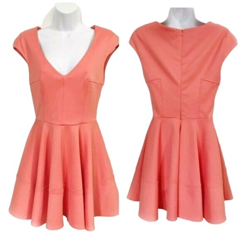 Topshop pink V front Skater Dress, Size 6